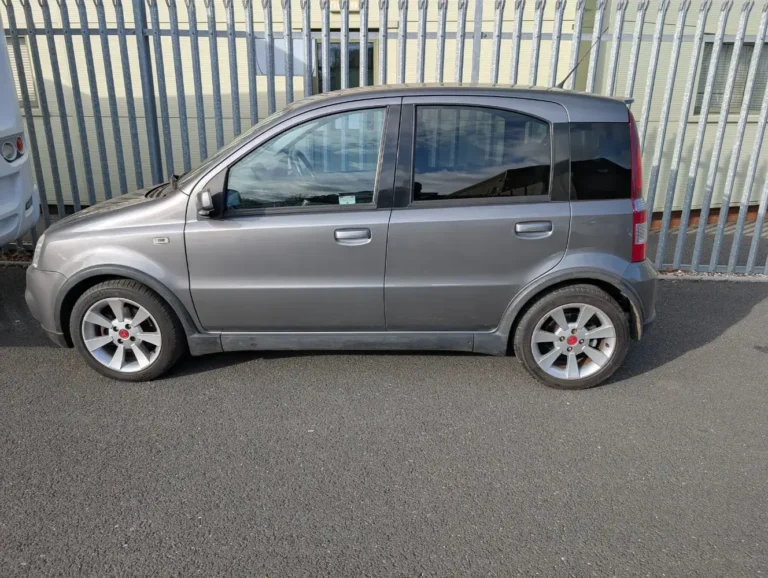 Grey Fiat Panda 100HP performance hatchback at Trickett Welding Ltd